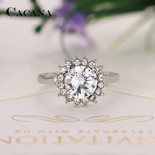 CACANA Cubic Zirconia Ring Sun flower Type Trendy Fashion Zinc Alloy Ring