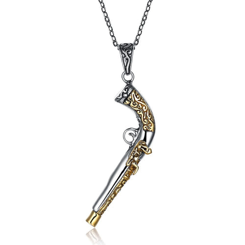 S925 Silver Necklace Fashion Gun Shaped Necklace