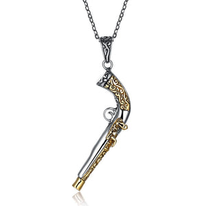 S925 Silver Necklace Fashion Gun Shaped Necklace