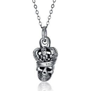 S925 Silver Necklace Retro Plated Skull Necklace