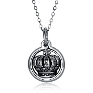 S925 Silver Necklace Retro Plating Crown Necklace