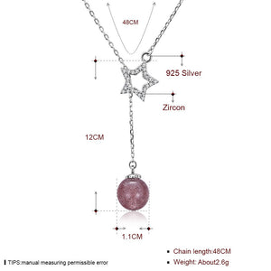S925 Silver Necklace Pentacle Hanging Ball Necklace