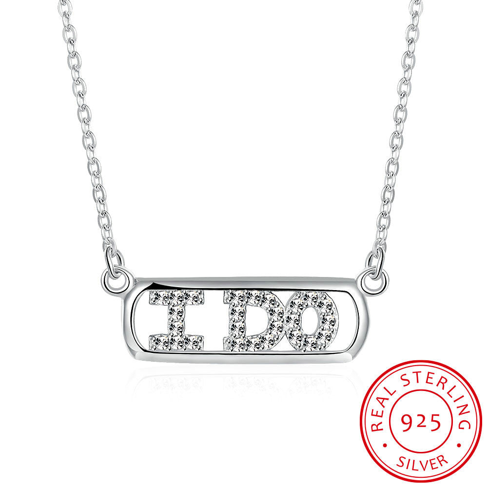 S925 Silver Necklace Letter Necklace