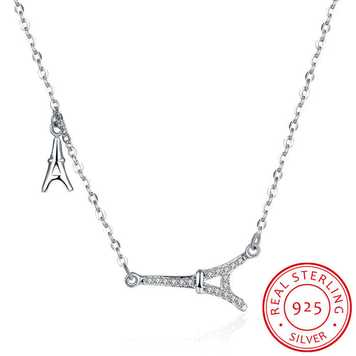 S925 Silver Necklace Paris Tower Necklace