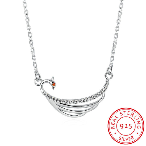 S925 Silver Necklace Peacock Necklace