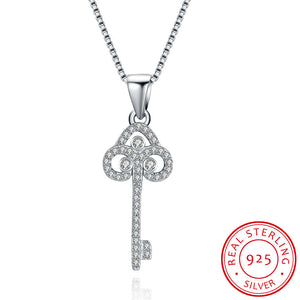 S925 Silver Necklace Key Necklace