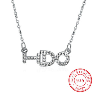 S925 Silver Necklace "I DO" Lettering Necklace