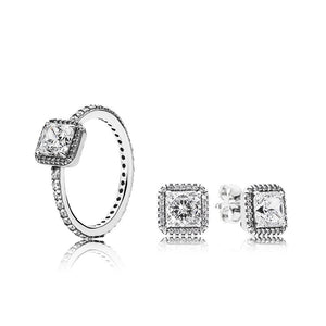 EDELL 2018 100% 925 Sterling Silver SALE - TIMELESS ELEGANCE White Diamond RING Charms ring