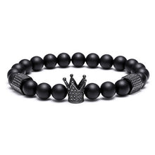 Mcllroy Bracelets Brand Trendy Imperial Crown Charm Men bracelets Natural Stone Beads Women Men Jewelry Pulseras Mujer CZ Paved