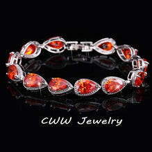 CWWZircons 2018 Fashion Womens Accessories Luxury Cubic Zirconia Water Drop CZ Stone Bracelet Bridal Wedding Jewelry Gift CB135