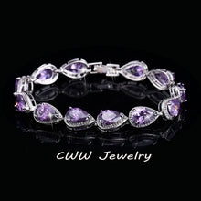 CWWZircons 2018 Fashion Womens Accessories Luxury Cubic Zirconia Water Drop CZ Stone Bracelet Bridal Wedding Jewelry Gift CB135