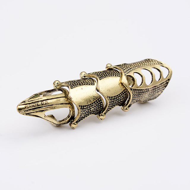 FREE GIVEAWAY - Docona Punk knight Skull Double Finger Ring Knuckle Armour Full Finger Ring Gothic Punk Silvery Ghost Rings Men Brinco 2004