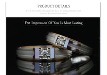 LASAMERO Rings for Men and Women 0.07CT Round Cut Natural Diamond Ring Couple Rings 18k  two tone Gold Engagement Wedding Ring