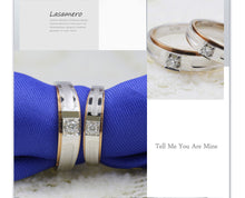 LASAMERO Rings for Men and Women 0.07CT Round Cut Natural Diamond Ring Couple Rings 18k  two tone Gold Engagement Wedding Ring