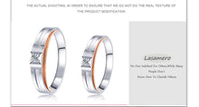 LASAMERO Rings for Men and Women 0.07CT Round Cut Natural Diamond Ring Couple Rings 18k  two tone Gold Engagement Wedding Ring