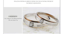 LASAMERO Rings for Men and Women 0.07CT Round Cut Natural Diamond Ring Couple Rings 18k  two tone Gold Engagement Wedding Ring