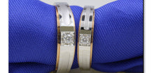 LASAMERO Rings for Men and Women 0.07CT Round Cut Natural Diamond Ring Couple Rings 18k  two tone Gold Engagement Wedding Ring