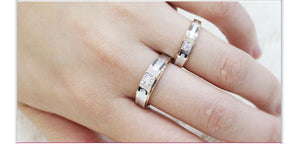 LASAMERO Rings for Men and Women 0.07CT Round Cut Natural Diamond Ring Couple Rings 18k  two tone Gold Engagement Wedding Ring