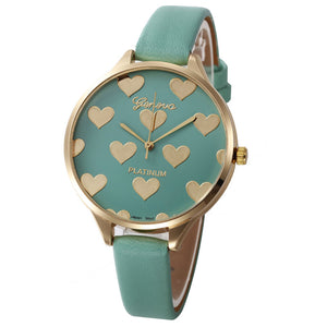 relojes mujer 2018 Watch Women Female Hour Fashion Heart Pattern Women Watches PU Leather Quartz Watch Montre Femme Ladies Watch